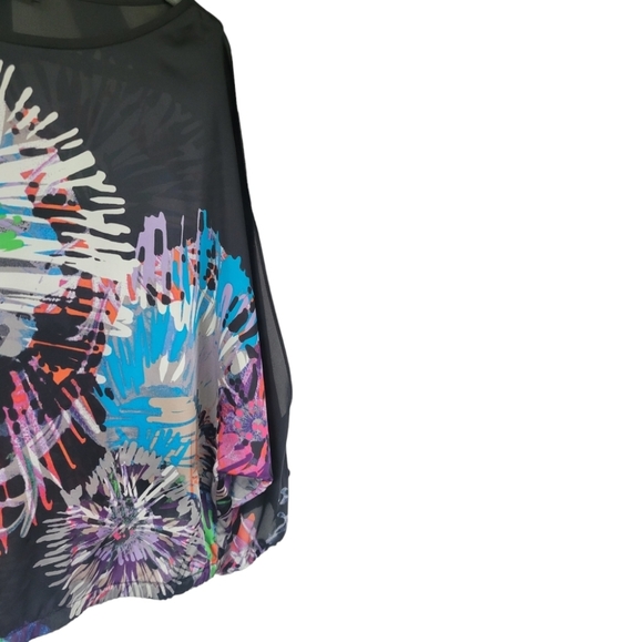 BCBGMaxAzria XS Suzie Black Split Sleeve Dolman Blouse Top - Picture 4 of 10